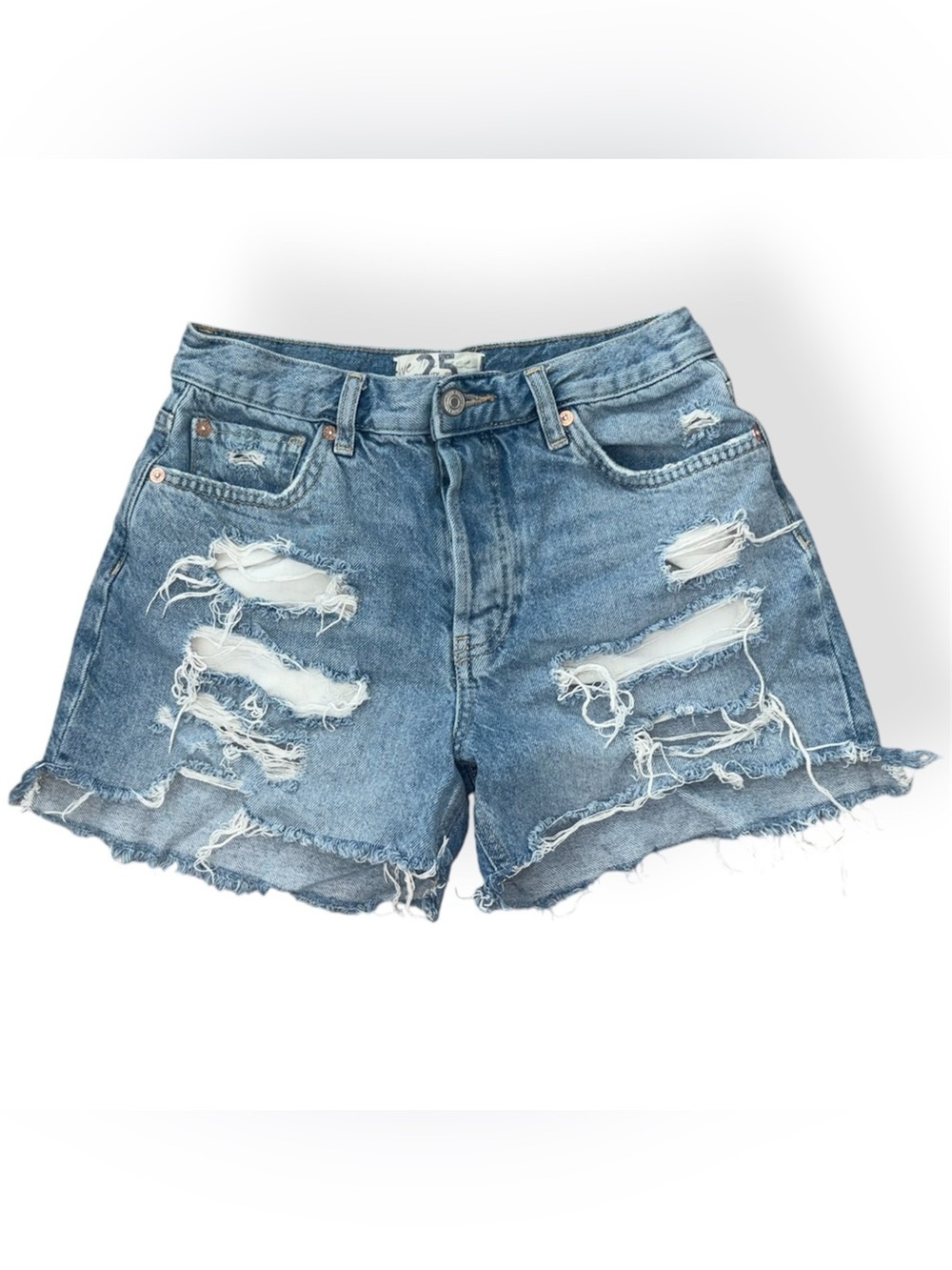 Free People We the Free Distressed Denim Cut Off Shorts